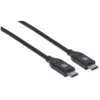 Manhattan 355247 USB-kabel USB 2.0 USB-C stekker, USB-C stekker 2.00 m Zwart - thumbnail