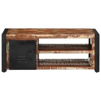 Salontafel 90x50x36 cm massief gerecycled hout meerkleurig