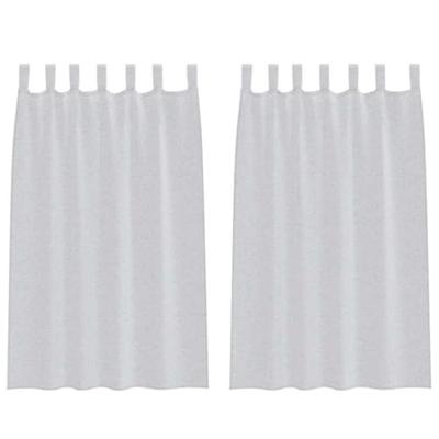 Voile Gordijn 2 pcs Lichtgrijs 175 x 140 cm Polyester