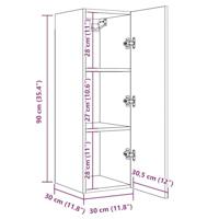 Tv-meubel 30,5x30x90 cm bewerkt hout artisanaal eikenkleurig - thumbnail