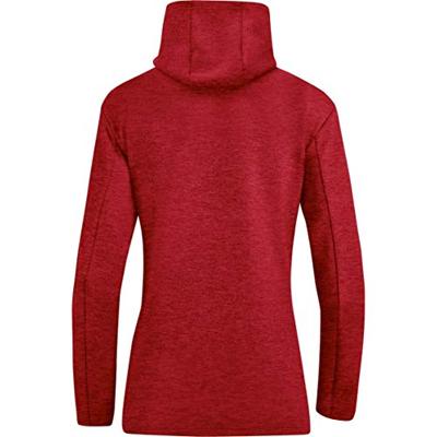 JAKO 6729D Sweater Met Kap Premium Basics Dames - Rood Gemeleerd - 34 - thumbnail