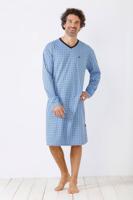 Lichtblauw heren nachthemd Hajo - thumbnail