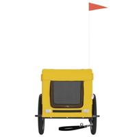 Hondenfietstrailer oxford stof en ijzer geel en zwart - thumbnail