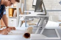 Neomounts ns-ws100white sit/stand workplace 1 monitor, 15 kg, height adjust: 130 - 500 - thumbnail