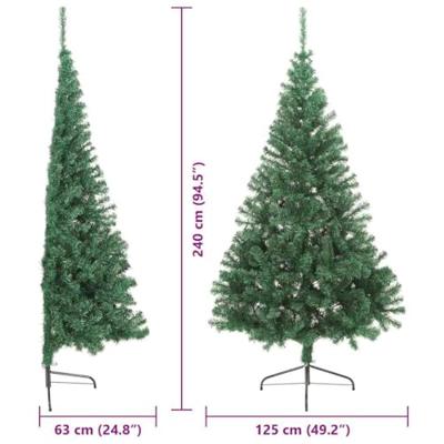 VidaXL Kunstmatig voorverlicht kerstboom met 300 led groen 240 cm pvc