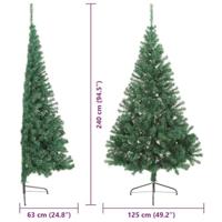 VidaXL Kunstmatig voorverlicht kerstboom met 300 led groen 240 cm pvc - thumbnail
