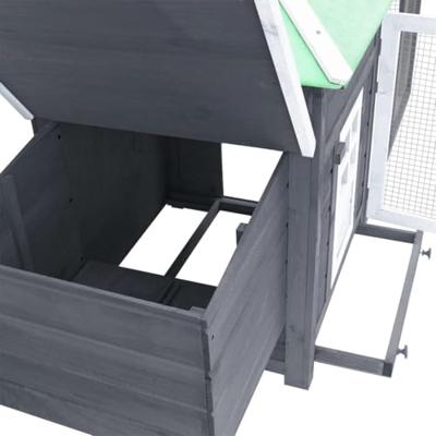 VidaXL Kippenhok met nestkast 190x72x102 massief vurenhout grijs