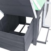 Kippenhok met nestkast 193x68x104 massief vurenhout grijs - thumbnail