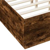 Bedframe bewerkt hout gerookt eikenkleurig 135x190 cm - thumbnail