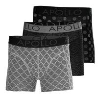 Apollo Boxershorts Heren Black / Grey Print 3-pack-L - thumbnail