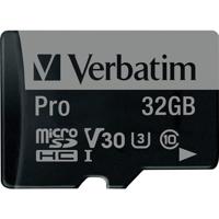 Verbatim PRO microSDHC-kaart 32 GB Class 10, UHS-I, UHS-Class 3 Incl. SD-adapter - thumbnail