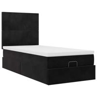 Ottoman bed met matrassen en LED's 100x200cm fluweel zwart - thumbnail