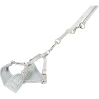 Trixie junior puppytuig soft met riem lichtgrijs - thumbnail