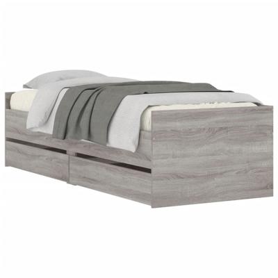 Bedframe met lades grijs sonoma eikenkleurig 90x200 cm - thumbnail