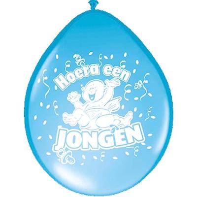 Ballon Hoera een Jongen 30cm 8 stuks