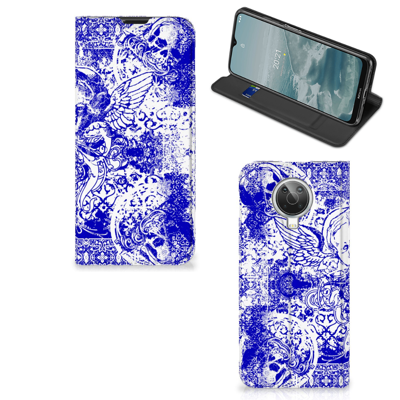 Mobiel BookCase Nokia G10 | G20 Angel Skull Blauw Mobiel BookCase Nokia G10 | G20 Angel Skull Blauw