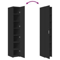 Hoge kast 30x42,5x185 cm bewerkt hout zwart - thumbnail