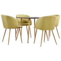 vidaXL 5-delige Eethoek stof groen - thumbnail