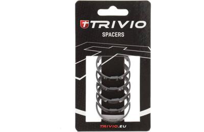 Trivio - spacer 5mm 1 1/8" aluminium zwart - 5 stuks