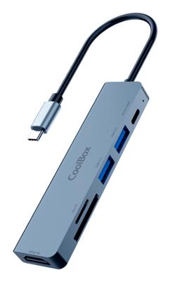 Hub USB CoolBox COO-DOCK-C-61 Grijs 100 W Hub USB CoolBox COO-DOCK-C-61 Grijs 100 W