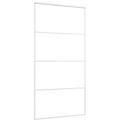 VidaXL Schuifdeur 102,5x205 cm esg-glas en aluminium wit