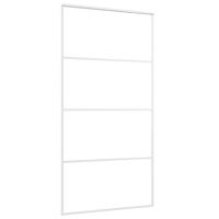 VidaXL Schuifdeur 102,5x205 cm esg-glas en aluminium wit - thumbnail