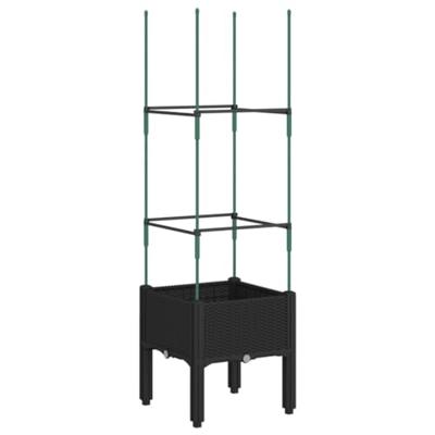 Plantenbak met latwerk 40x40x142,5 cm polypropeen zwart Plantenbak met latwerk 40x40x142,5 cm polypropeen zwart