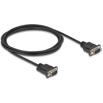 Delock Aansluitkabel Serieel [1x RS232-stekker - 1x RS232-stekker] 2 m Zwart
