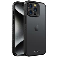 Accezz Rugged Frosted Backcover iPhone 15 Pro Max Telefoonhoesje Zwart - thumbnail