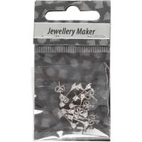 Creativ Company Oorsteker, l: 13 mm, d 3,8 mm, gatgrootte 0,8 mm, verzilverd, 10 stuk/ 1 doos - thumbnail