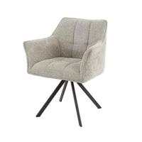Giga Meubel - Armstoel Raster Draaibaar Bouclé Zandkleur - Bouclé - thumbnail