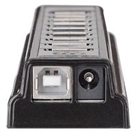 Manhattan Manhattan USB-A 10-Port Desktop Hub, 10x USB-A Ports, 480 Mbps (USB 2.0) 161572 USB-hub 10 poorten USB-A USB 2.0 480 MBit/s Zwart, Zilver - thumbnail