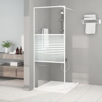 Inloopdouchewand 80x195 cm transparant ESG-glas wit