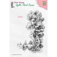 Nellie's Choice • idyllic floral scenes clear stempel scene tree with boat 100x140mm - thumbnail
