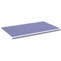 Vervangingsdoek voor luifel 6x3,5 m blauw en wit - thumbnail