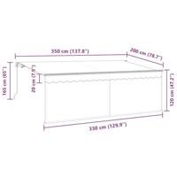 VidaXL Inklapbaar zonnescherm crème 350 x 200 cm - thumbnail