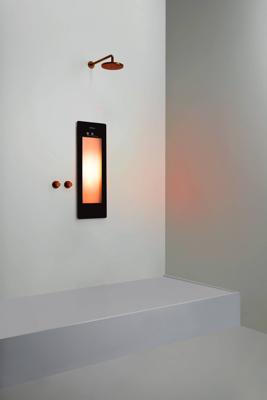 Sunshower Round Small One infrarood inbouw 95x33x10cm Black S0500-S0102