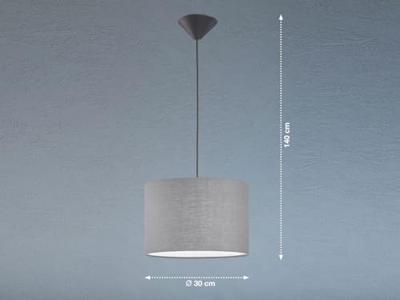Fischer & Honsel HanglampVigo grijze kap - 60807