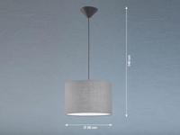 Fischer & Honsel HanglampVigo grijze kap - 60807 - thumbnail