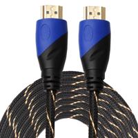 15m HDMI 1.4 Version 1080P Woven Net Line Blue Black Head HDMI Male to HDMI Male Audio Video Connector Adapter Cable - thumbnail