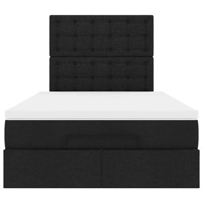 Ottoman bed met matras en LED's 160x200cm stof zwart