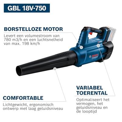 Bosch Professional GBL 18V-750 Accu Bladblazer 18V Basic Body - 06008D2000