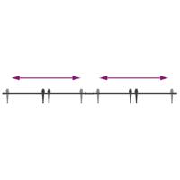 VidaXL Ophangset voor schuifdeur 200 cm koolstofstaal - thumbnail