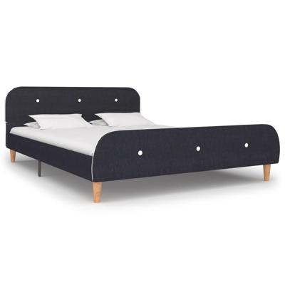 Bedframe zonder matras stof donkergrijs 135x190 cm