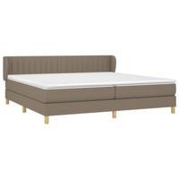 Boxspring met matras stof taupe 200x200 cm - thumbnail