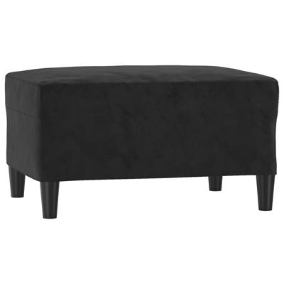 4-delige Loungeset met kussens fluweel zwart - thumbnail