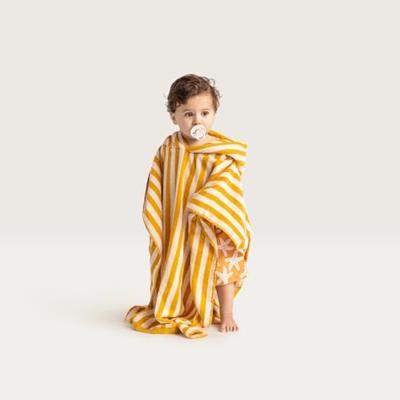 Swim Essentials Strandponcho Geel Wit Gestreept 65 x 65 cm - thumbnail