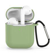AirPods siliconen hoesje voor AirPods 1/2 - Groen + handige clip AirPods siliconen hoesje voor AirPods 1/2 - Groen + handige clip