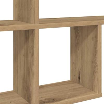 Wandschap 100x18x53 cm bewerkt hout artisanaal eikenkleurig