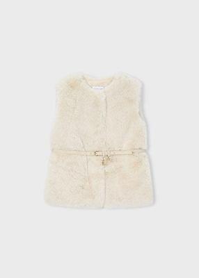 Mayoral winter vest meisjes - zand - met riem